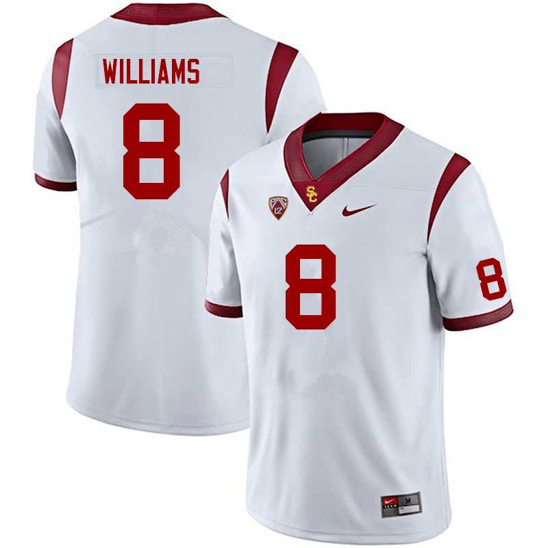 Men #8 CJ Williams USC Trojans College Football Jerseys Sale-White - Click Image to Close
